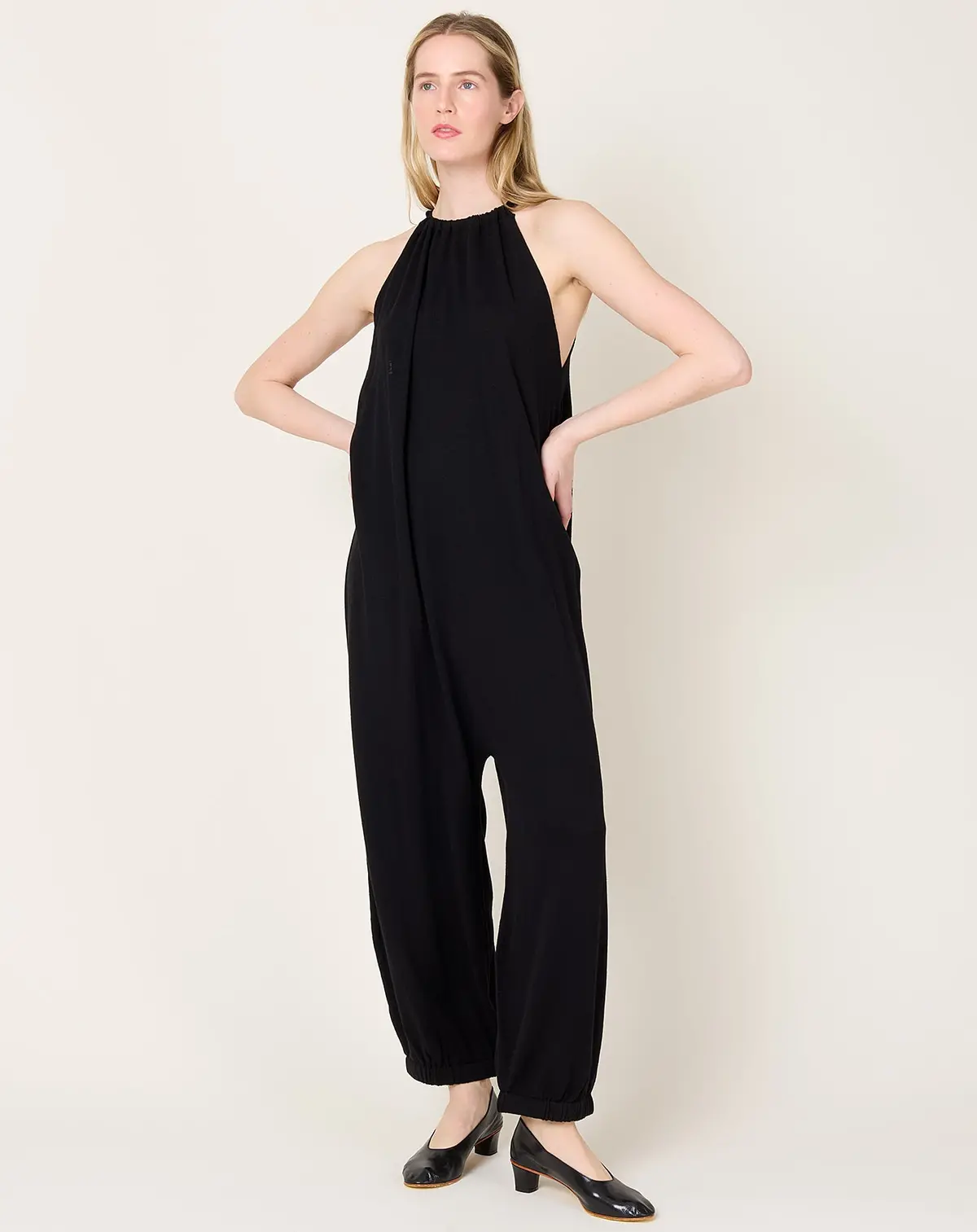 Gather Jumpsuit In Black 1