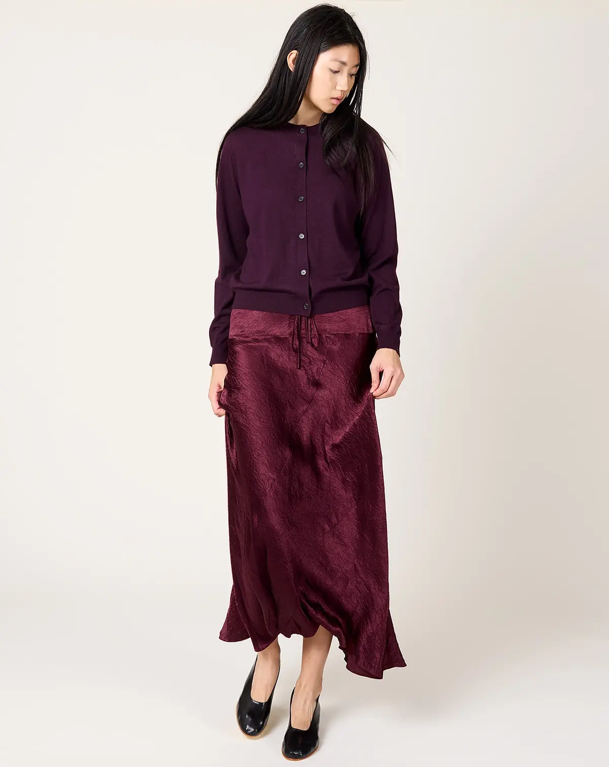 New Luster Skirt In Merlot 1