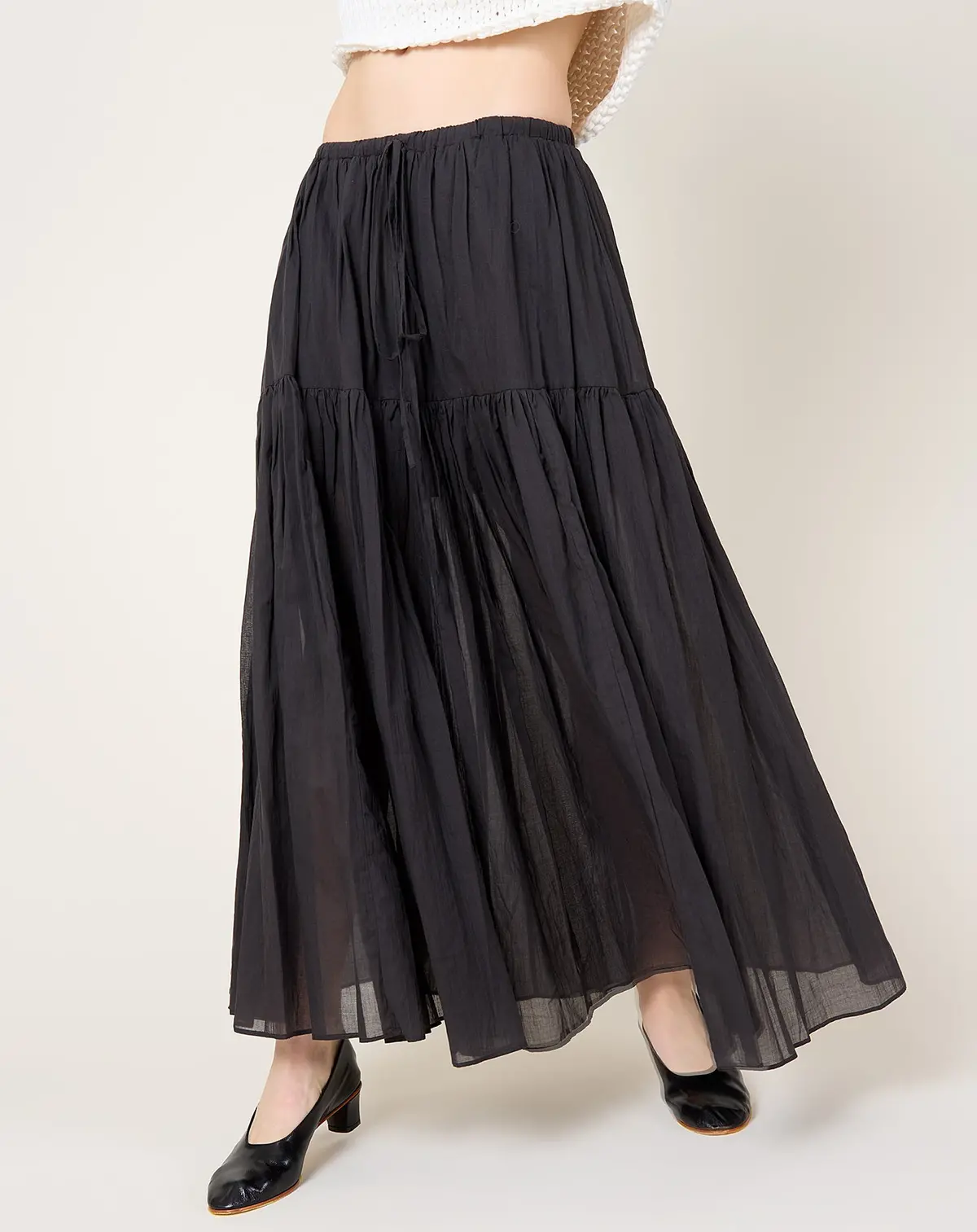 Tier Skirt In Charcoal 1