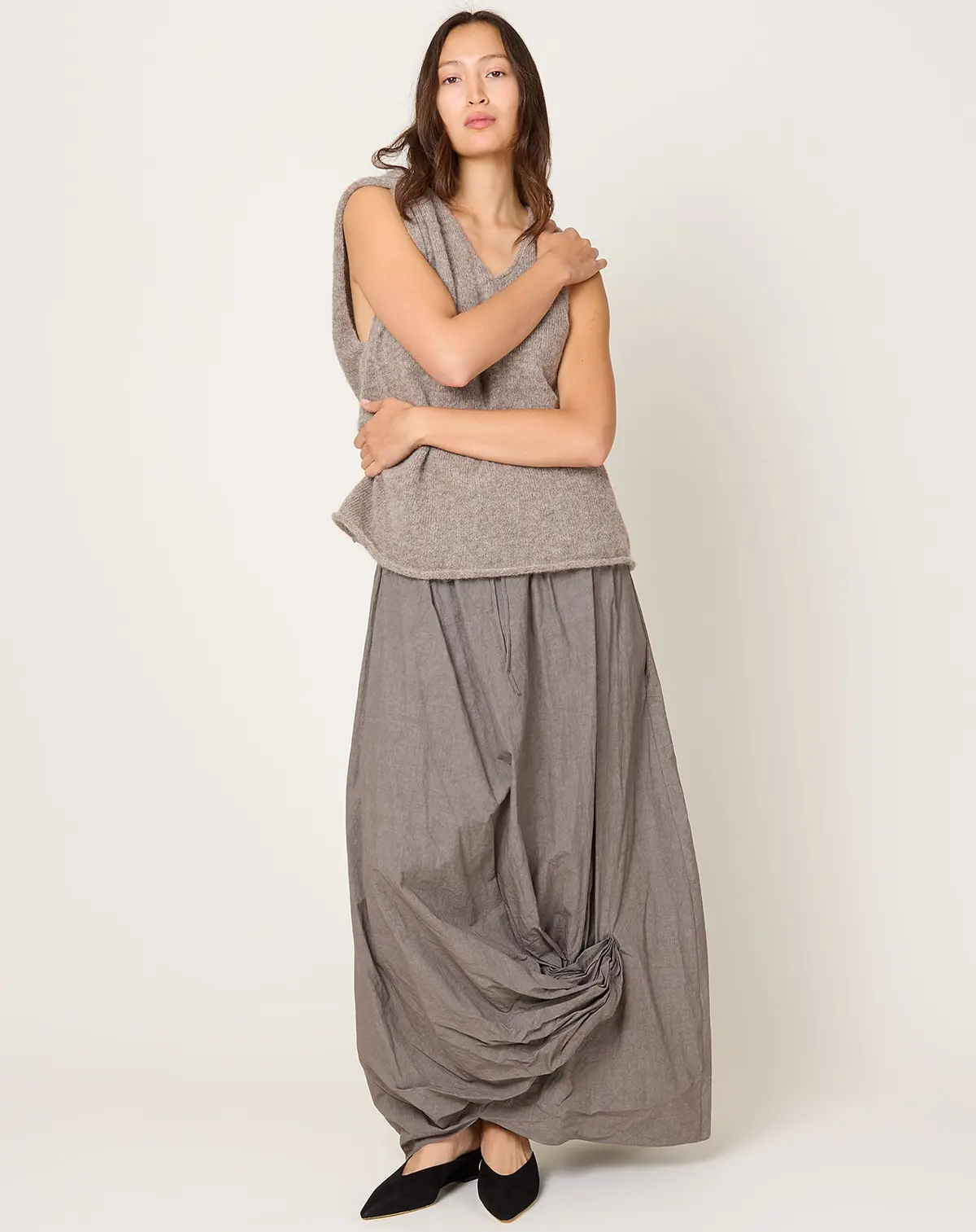 Twist Skirt In Cinder 1