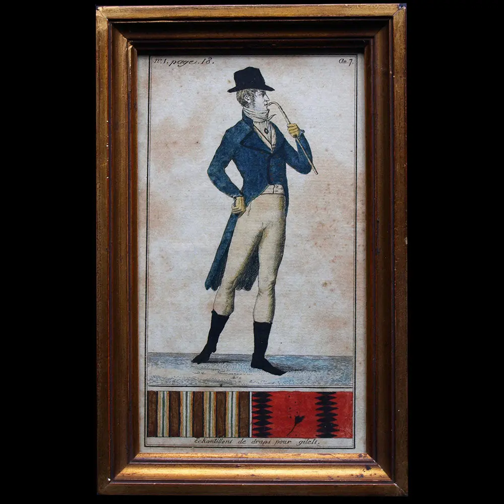 Le Mois, Planche 1 Bis, 1Er Cahier - Costume Masculin, Échantillons De Draps Pour Gilets, An Vii (1799) 1