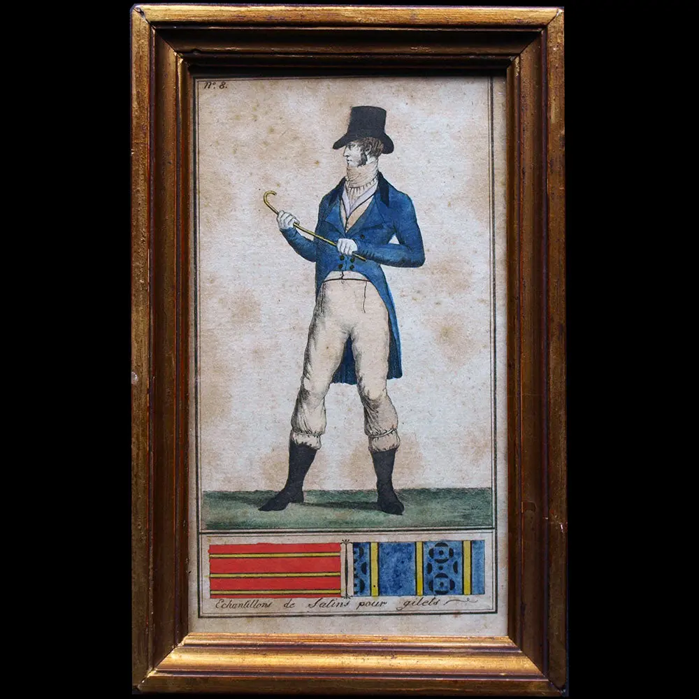 Le Mois, Planche 8, 8Ème Cahier - Costume Masculin, Échantillons De Satins Pour Gilets, An Viii (1799) 1