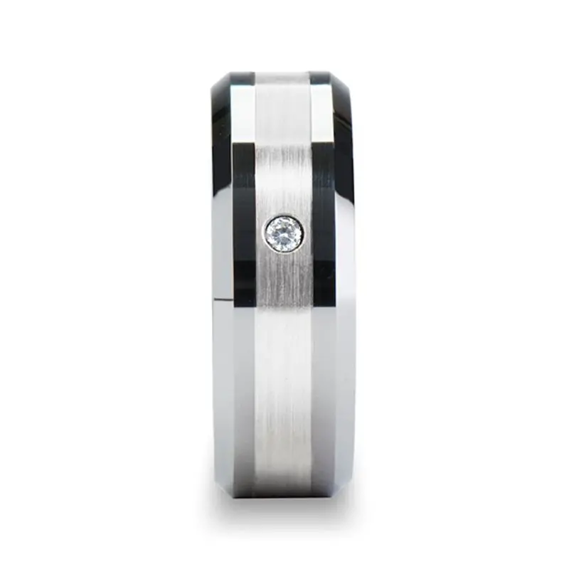 Leopold | Tungsten Ring With Diamond 2