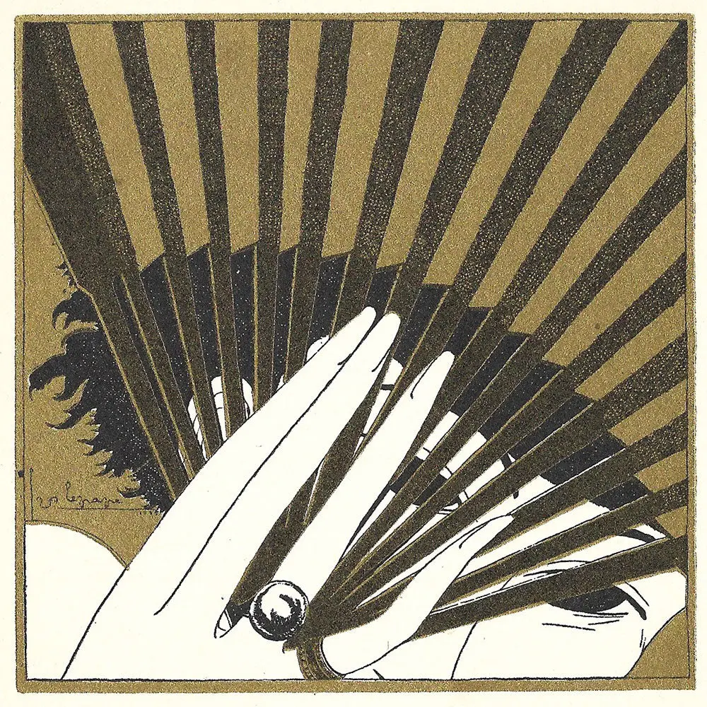 Georges Lepape - L'eventail, Menu Illustré (1929) 2