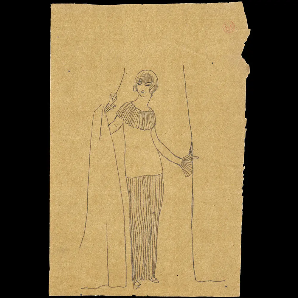 Modes Et Manières D'aujourd'hui - Le Rideau Qui S'écarte, Dessin De Georges Lepape Pour La Planche X (1912) 2