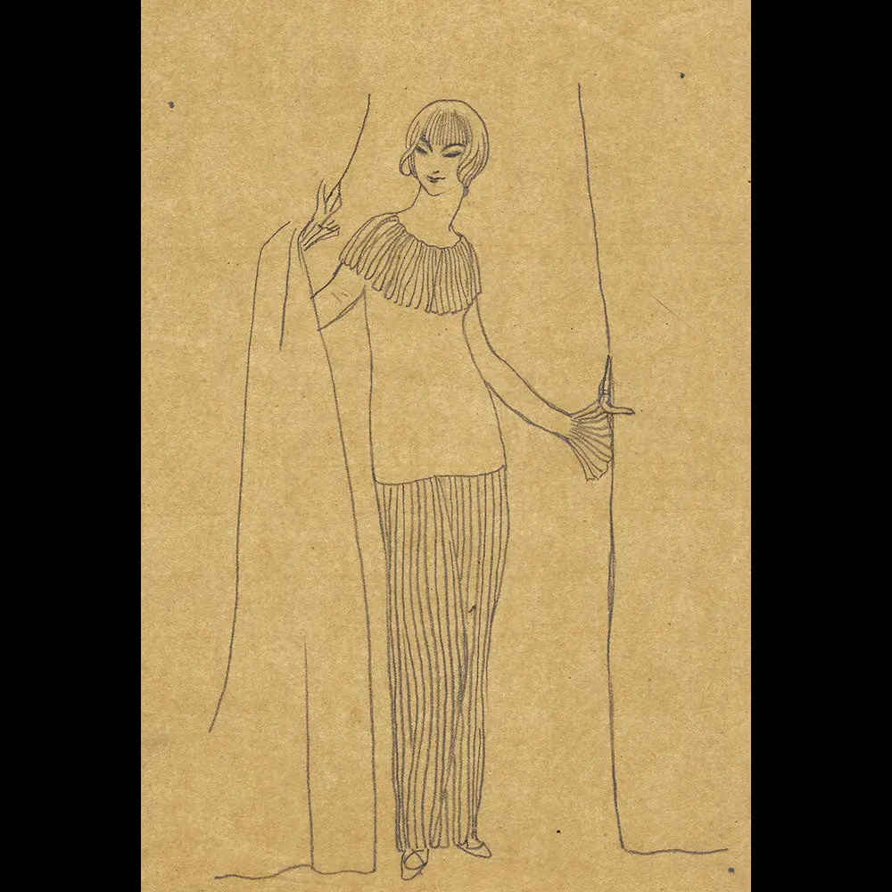 Modes Et Manières D'aujourd'hui - Le Rideau Qui S'écarte, Dessin De Georges Lepape Pour La Planche X (1912) 1