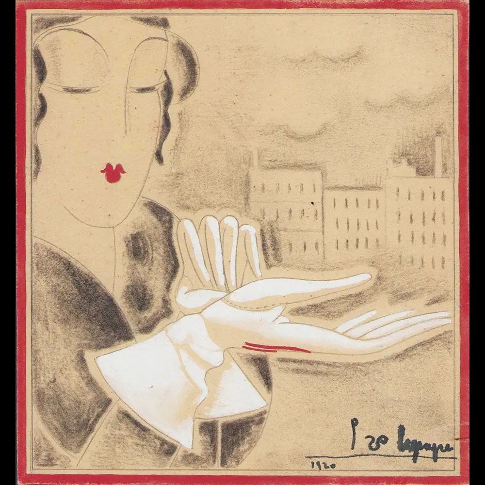 Elégante Aux Gants, Dessin De Georges Lepape (1920) 1