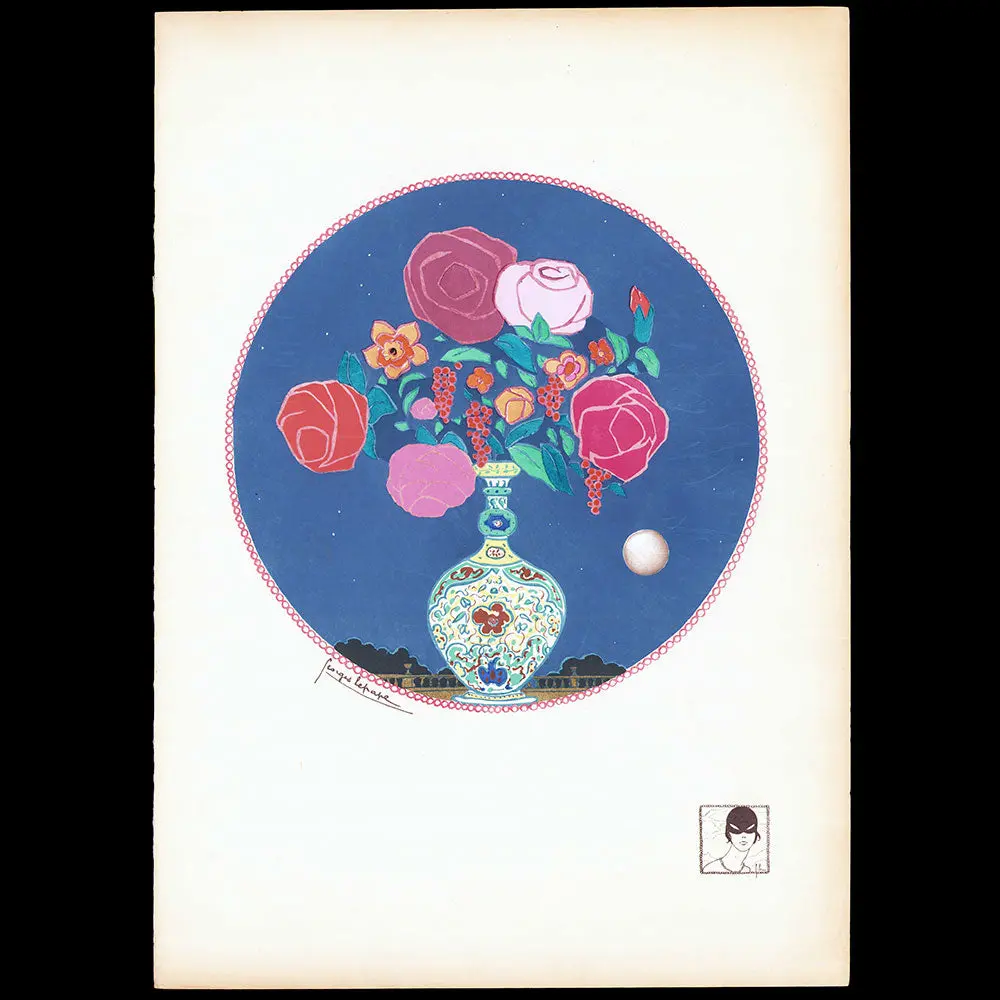 Georges Lepape - Bouquet De Fleurs, Planche De L'eventail Et La Fourrure Chez Paquin (1911) 1