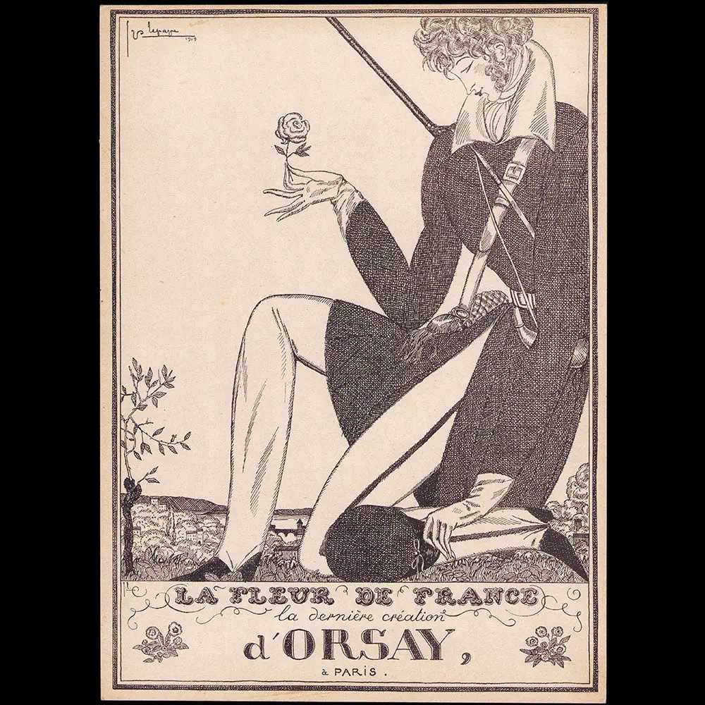 Les Parfums D'orsay - Carton Publicitaire Pour La Fleur De France Par Georges Lepape (1919) 1