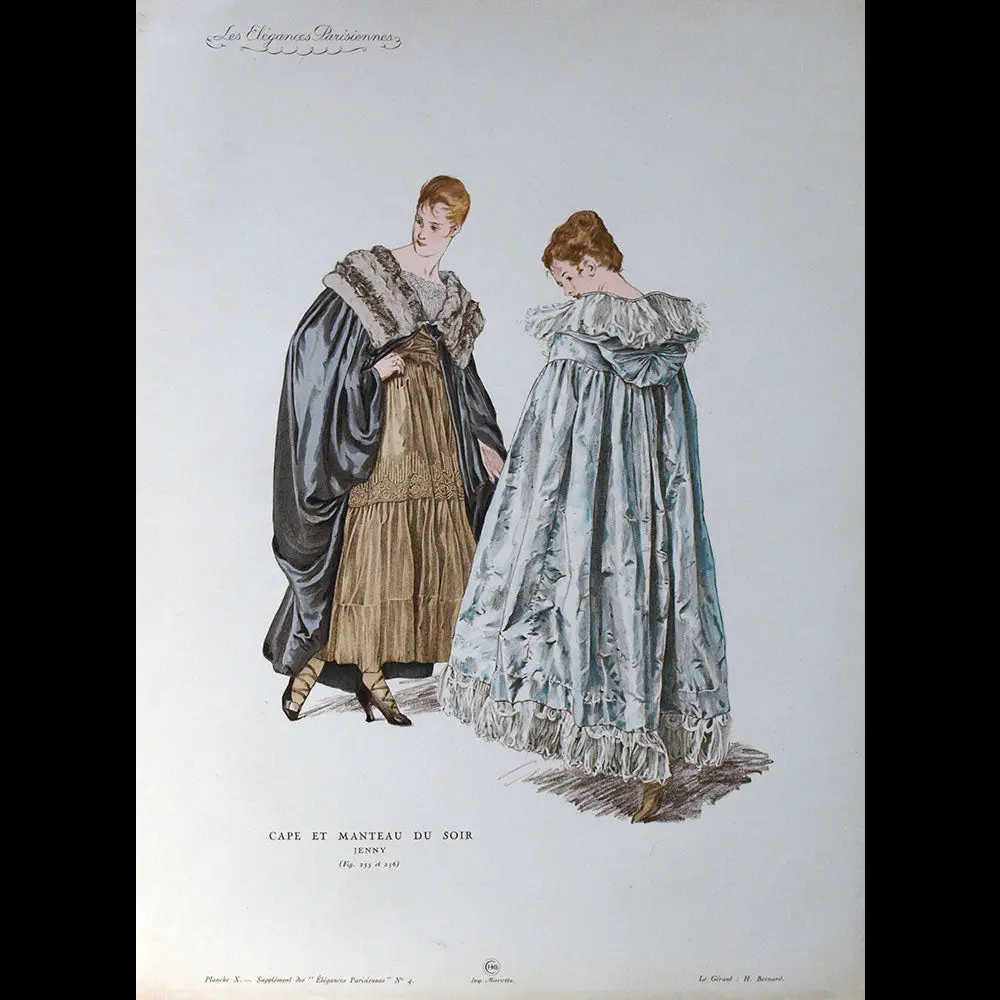 Jenny - Cape Et Manteau Du Soir, Gravure Des Elégances Parisiennes (1916) 1