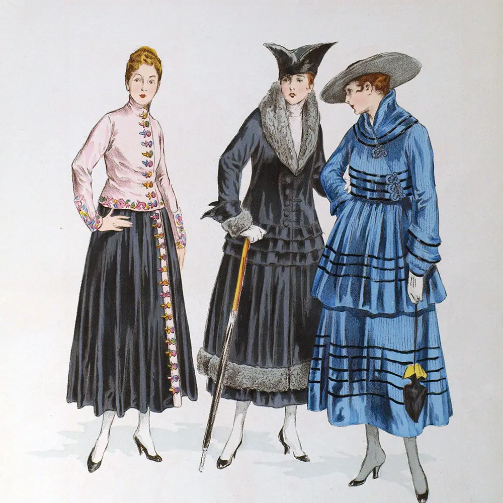 Worth - Tailleurs Et Robe De Soie, Gravure Des Elégances Parisiennes (1916) 2