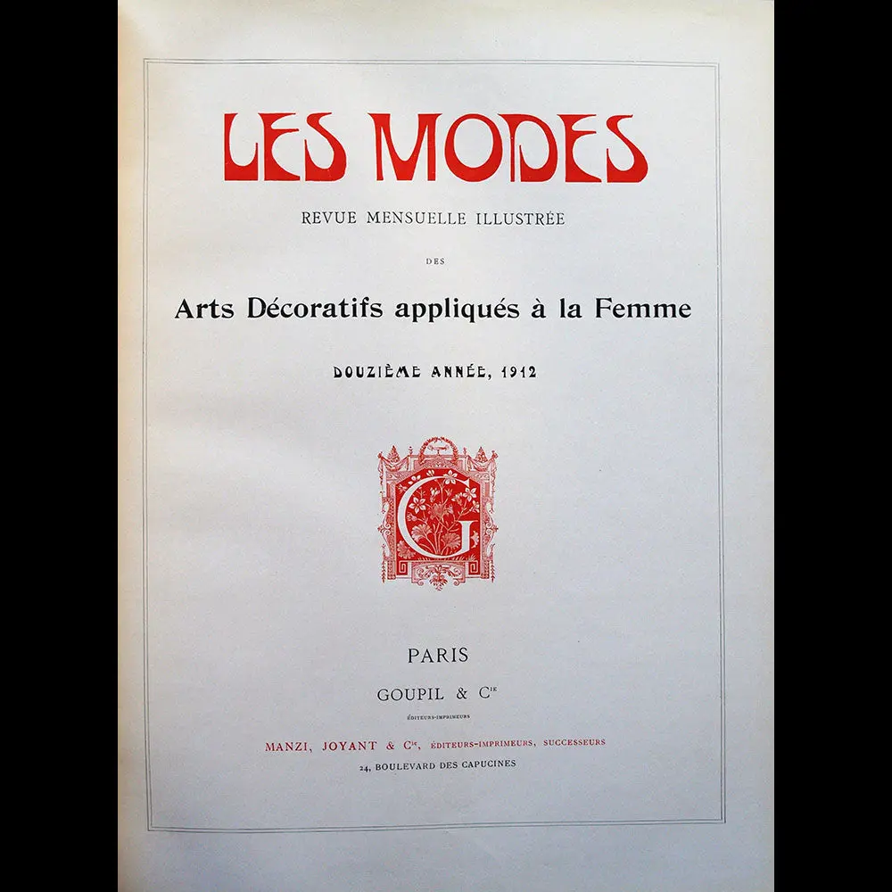 Les Modes - Réunion Des 12 Numéros De L'année 1912 1