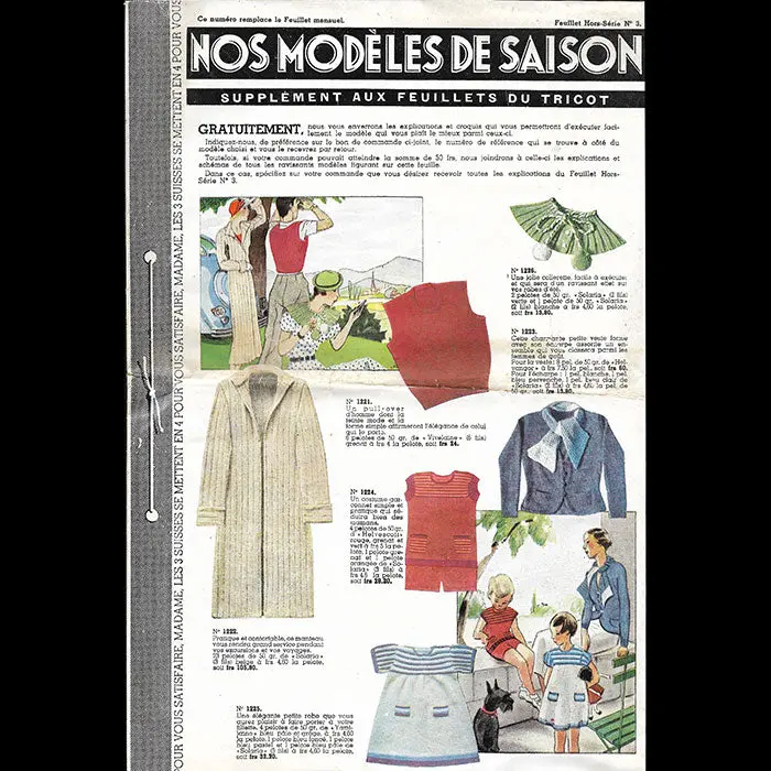 Les Trois Suisses - Nos Modèles De Saison, Supplément Des Feuillets Du Tricot (Circa 1933-1935) 1