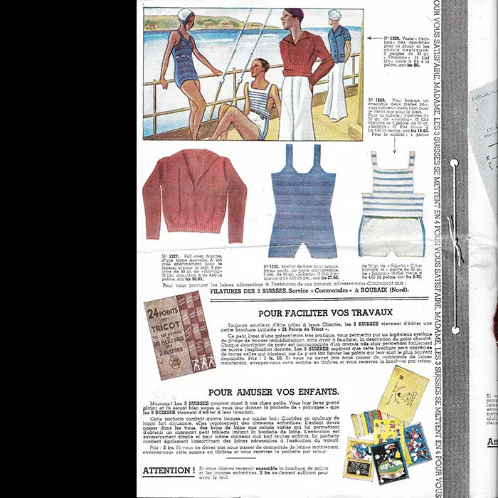 Les Trois Suisses - Nos Modèles De Saison, Supplément Des Feuillets Du Tricot (Circa 1933-1935) 2