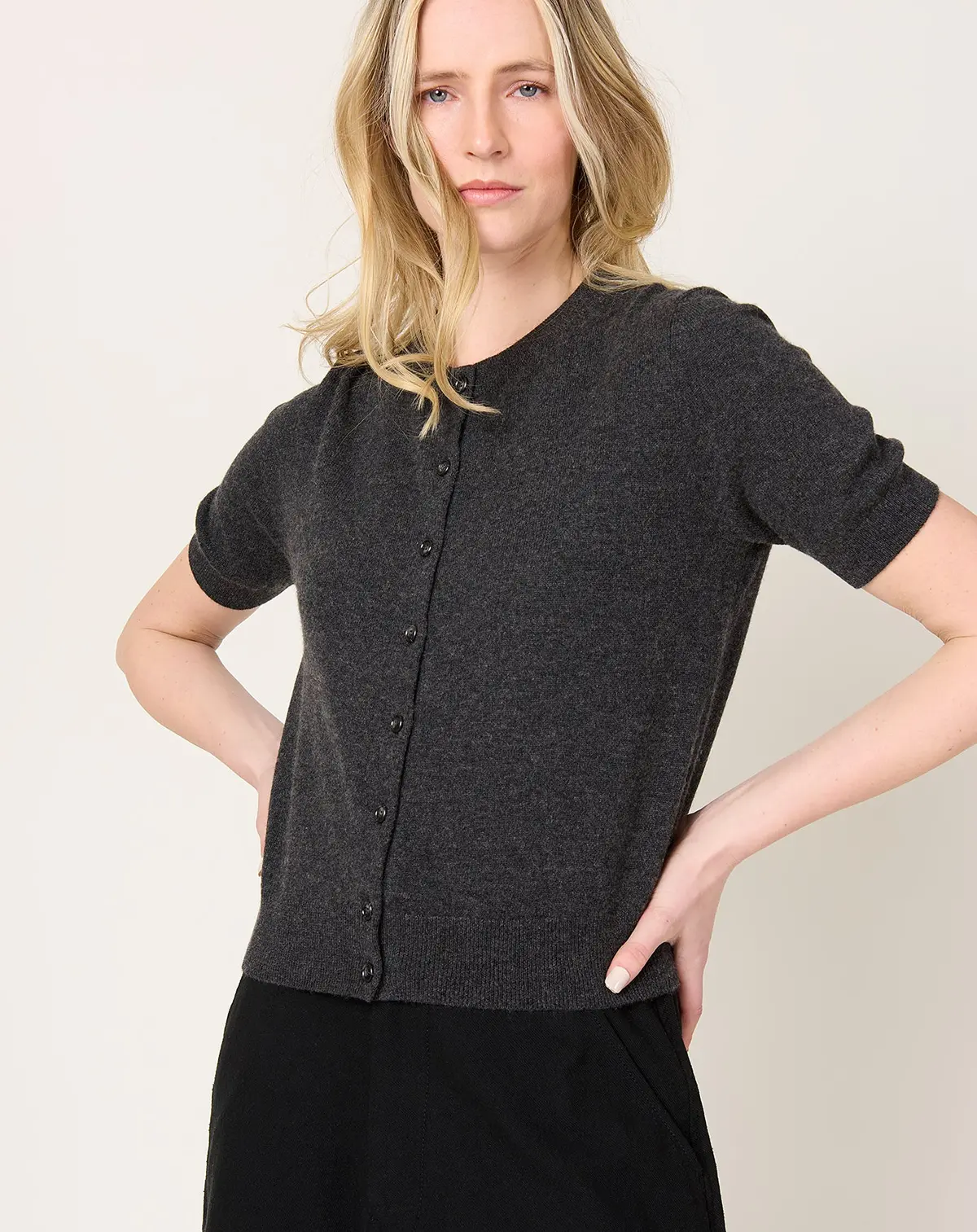 Marene Cardigan In Charcoal 1