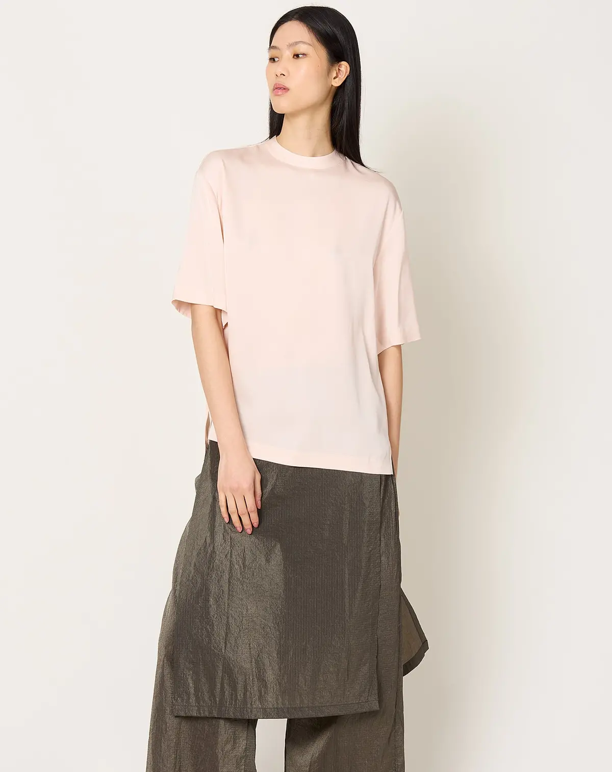 Oversized Round Neck T-Shirt In Magnolia 1