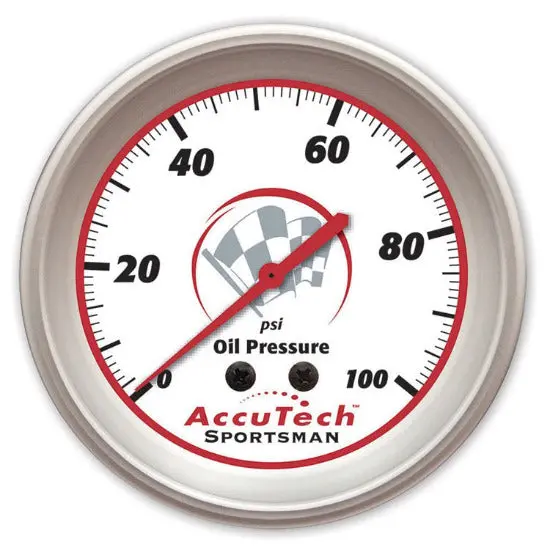 Accutech Sportsman Oil Pressure Gauge 0-100Psi 1