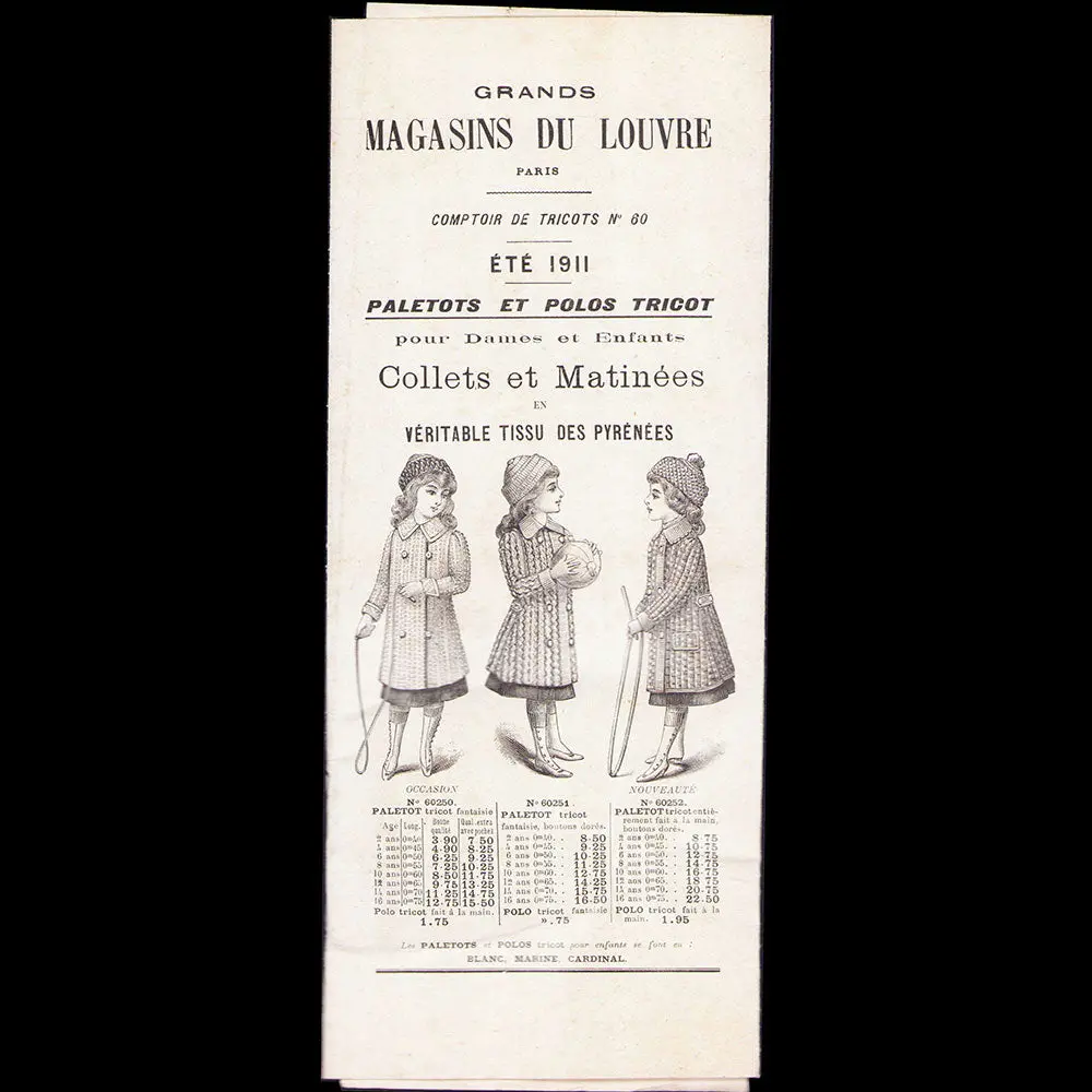 Grands Magasins Du Louvre - Paletots Et Polos Tricot Pour Dames Et Enfants, Été 1911 1