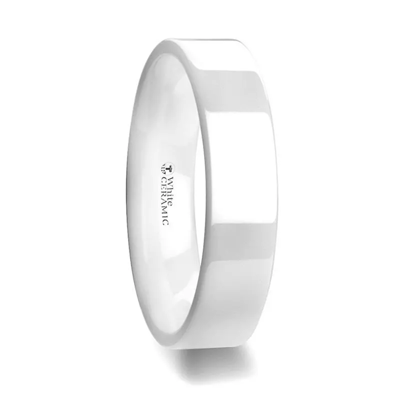 Lucent | Ceramic Ring White Flat 1