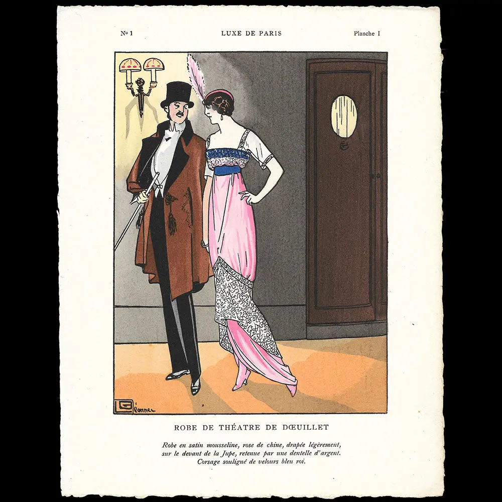 Luxe De Paris N°1 (Avril 1913) - Planche I, Robe De Théâtre De Doeuillet, Par Léonnec 1