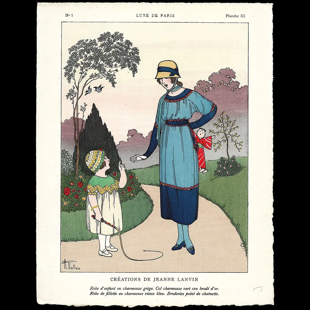 Luxe De Paris N°1 (Avril 1913) - Planche Iii, Créations De Jeanne Lanvin, Par Armand Vallée 1