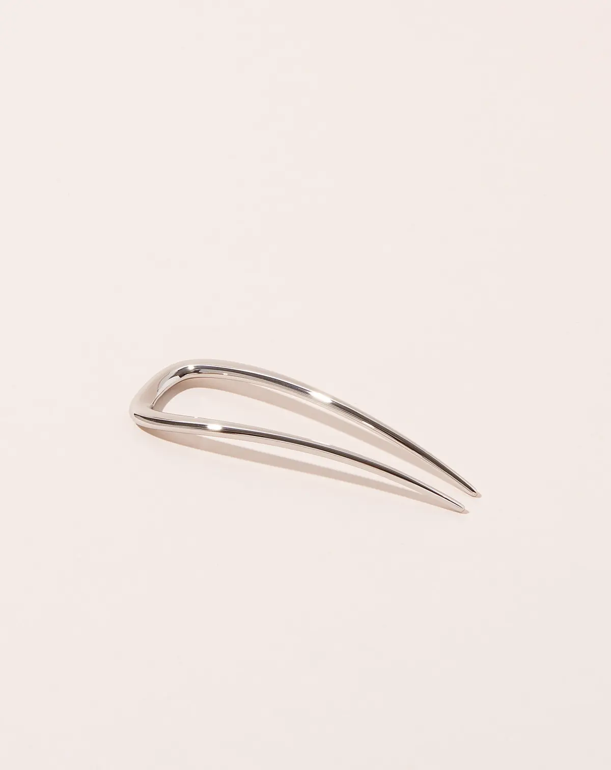 Petite Oval French Hair Pin In Silver 1