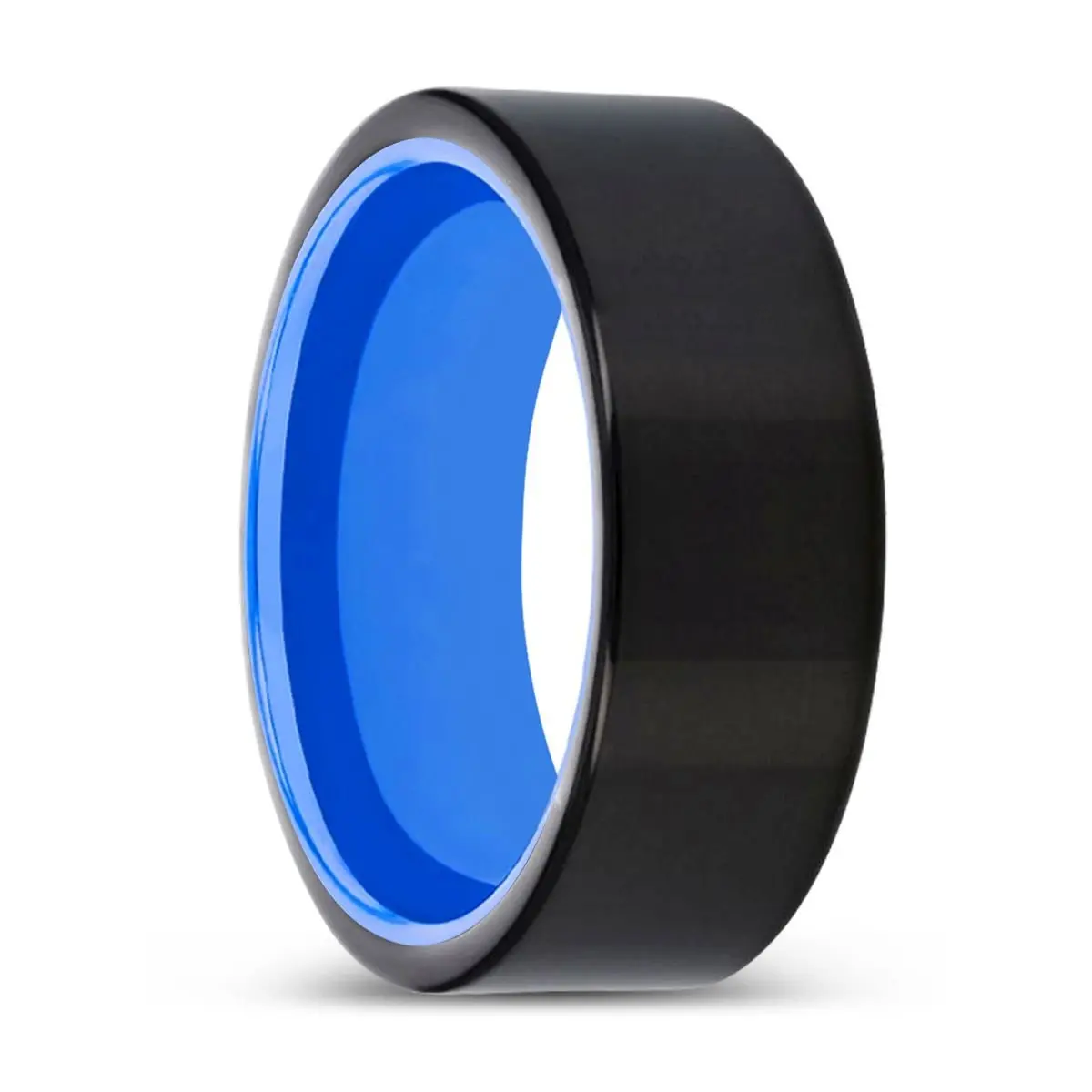 Madden | Blue Ring, Black Tungsten Ring, Shiny, Flat 1