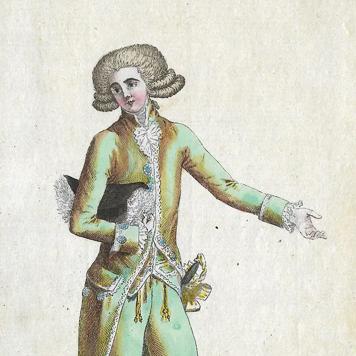Magasin Des Modes Nouvelles Françaises Et Anglaises, 27Ème Cahier, Planche 2 - Homme En Habit Habillé (1787) 2