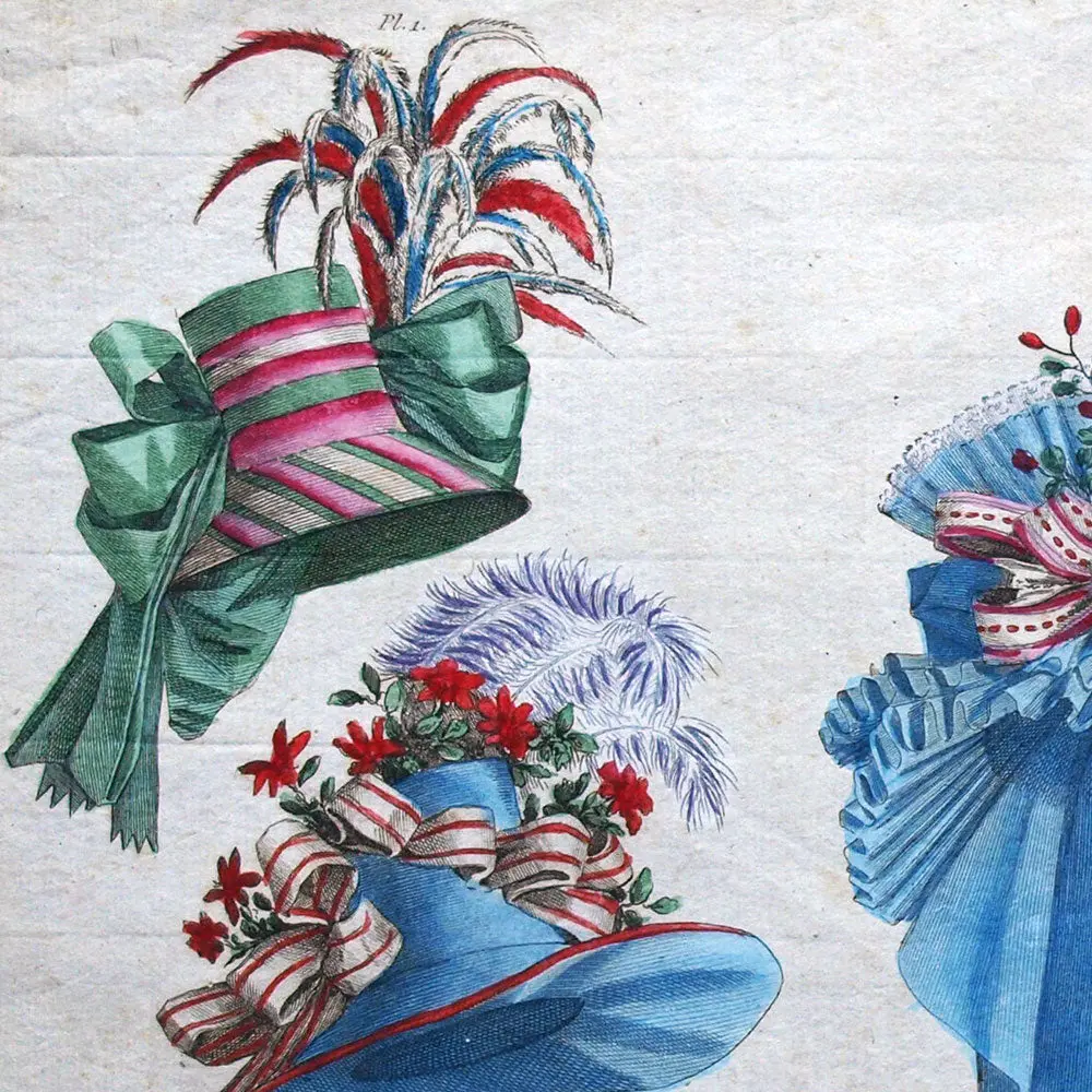 Magasin Des Modes, Planche I-Iii, 4Ème Cahier - Chapeaux (20 Décembre 1787) 2