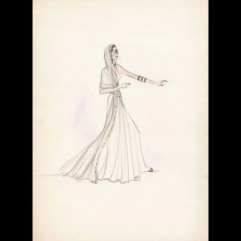 Maggy Rouff - Dessin D'une Robe Du Soir (1940S) 1