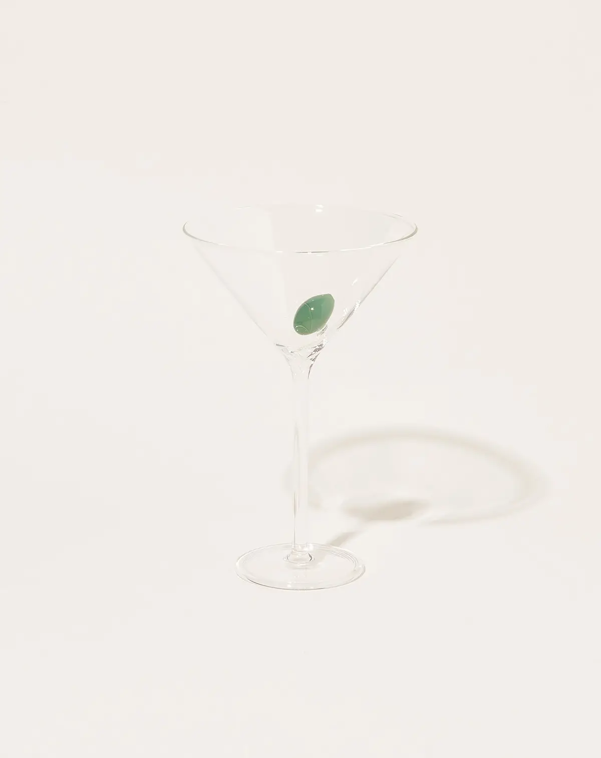 Martini Glass In Clear And Opaque Olive 1