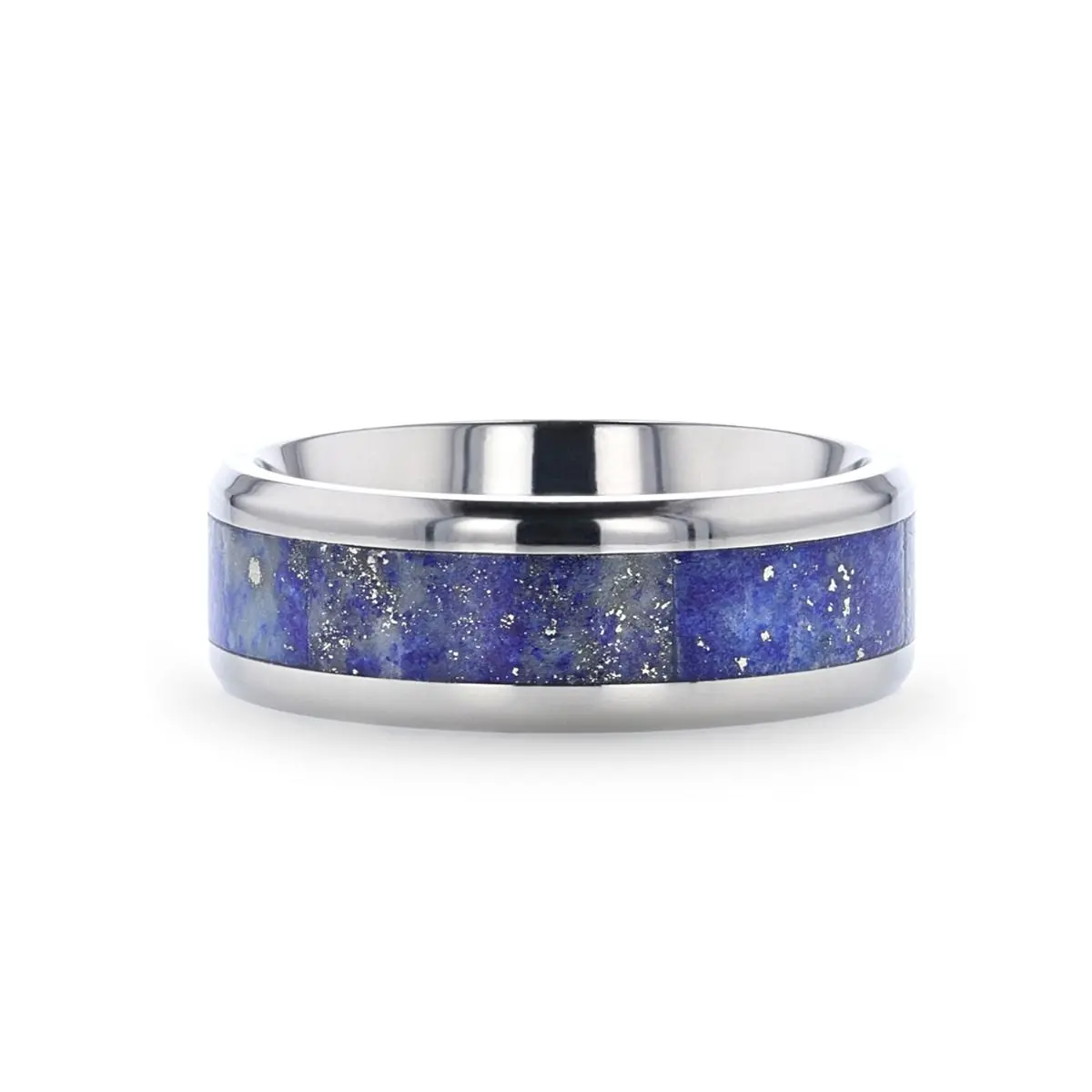 Malone | Titanium Ring Blue Lapis Inlay 2
