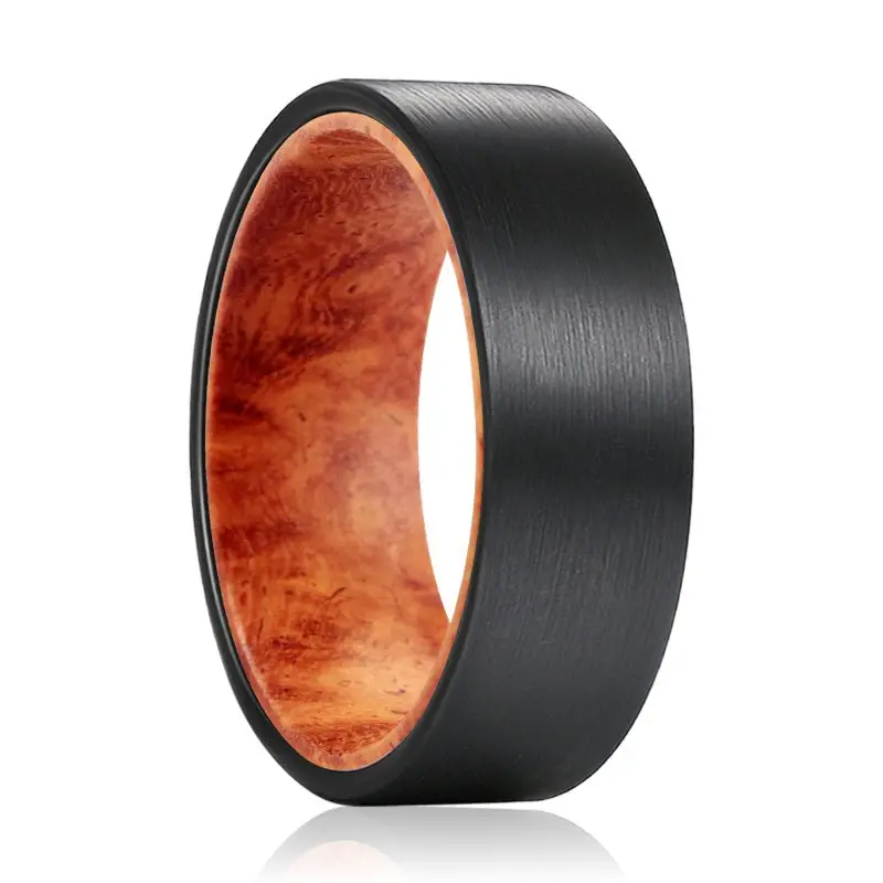 Mara | Tungsten Ring Red Burl Wood 1
