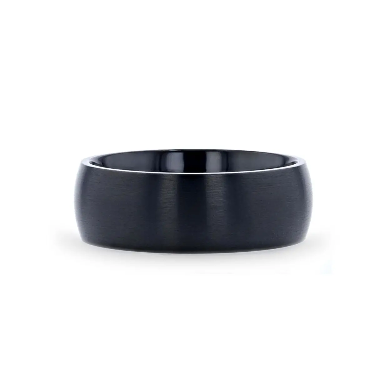Marauder | Black Titanium Ring, Black Brushed Domed 3