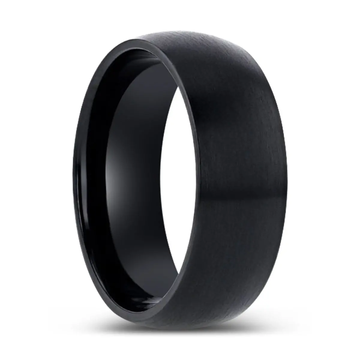 Marauder | Black Titanium Ring, Black Brushed Domed 1