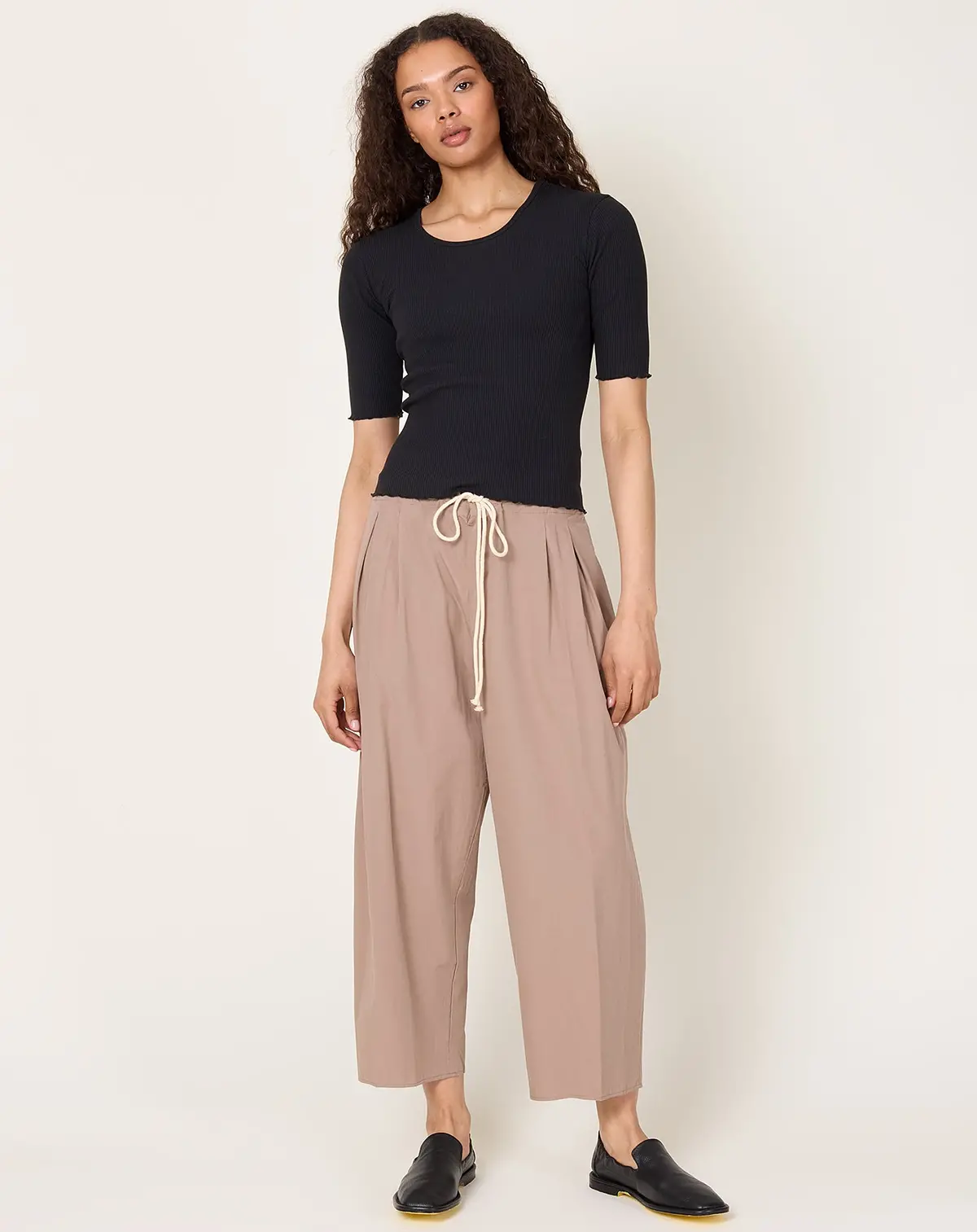 Balloon Drawstring Trouser In Mouseback 1