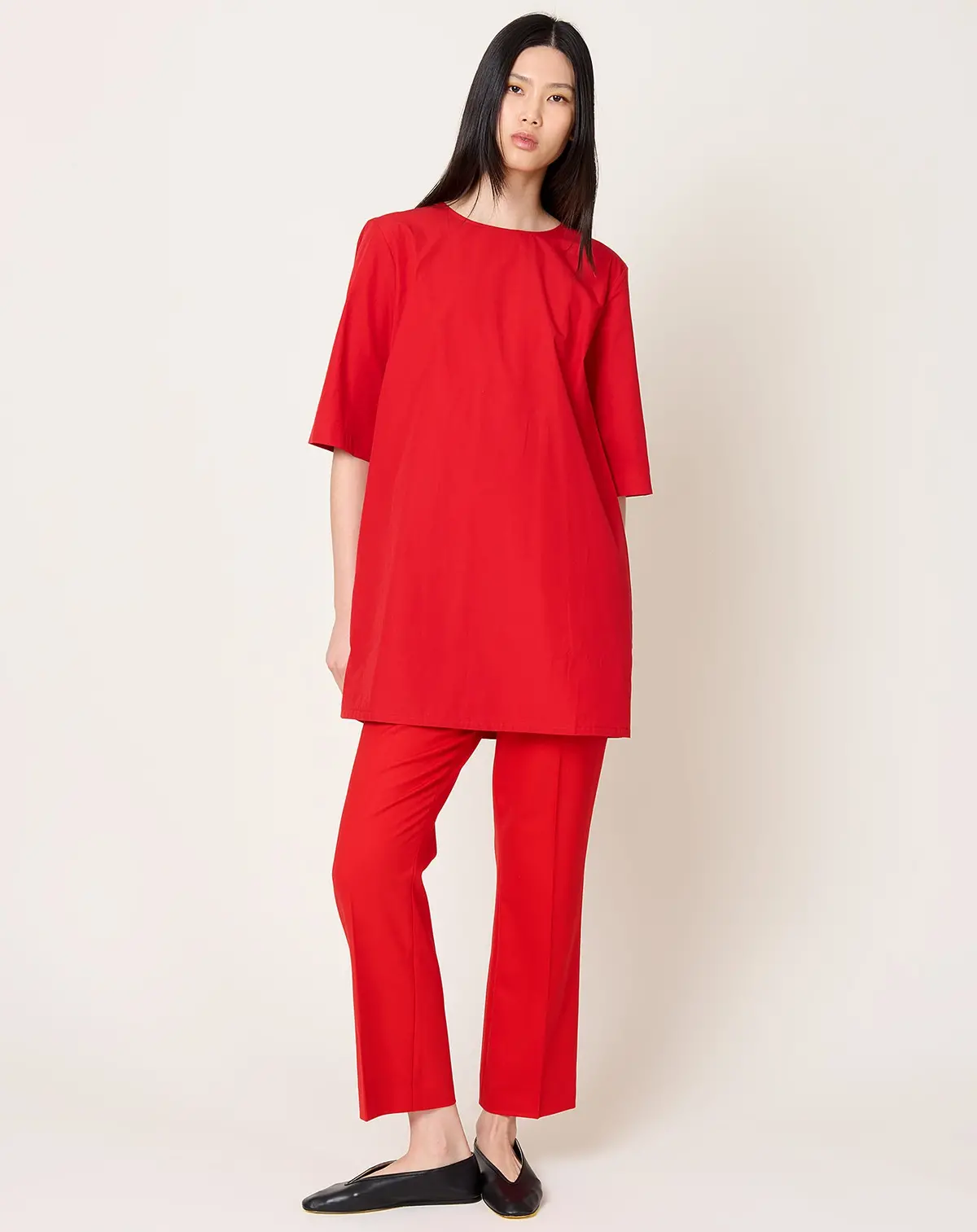 T-Shirt Cocoon Dress In Red Apple 1