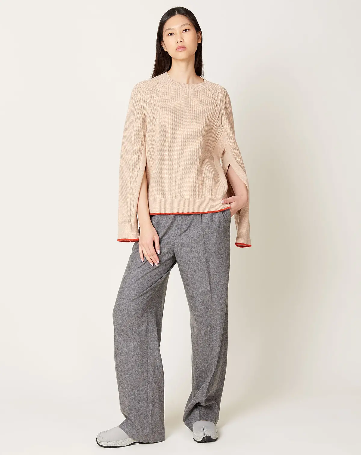 Tear Drop Back Crew In Blush 1
