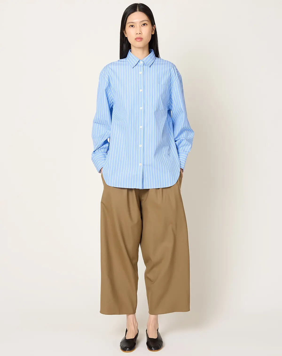 Tunic Shirt In Sky Blue Stripe 1