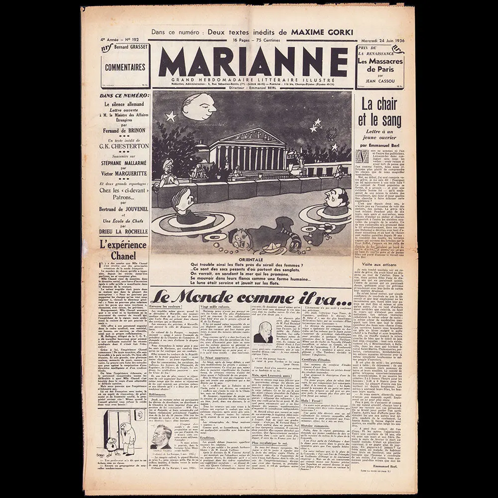 Marianne, 24 Juin 1936 - L'expérience Chanel 1