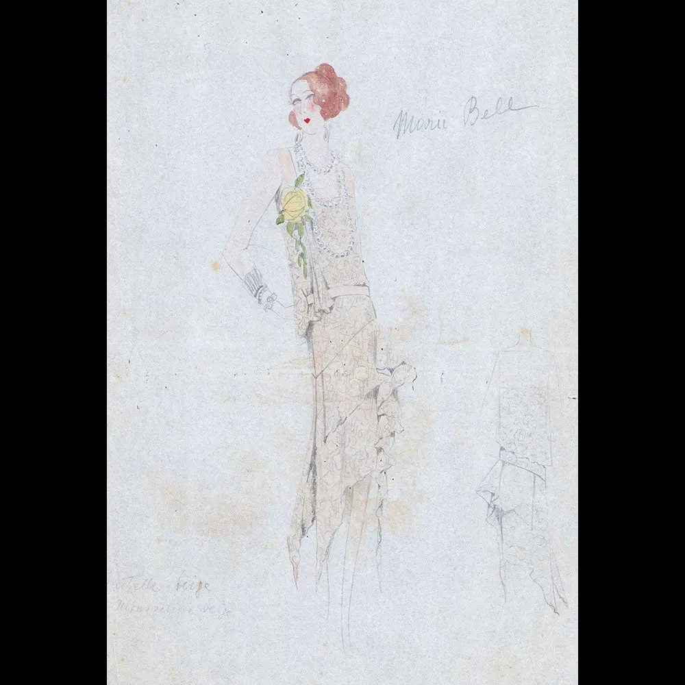 Dessin D'une Robe Pour Marie Bell (Circa 1925-1930) 2