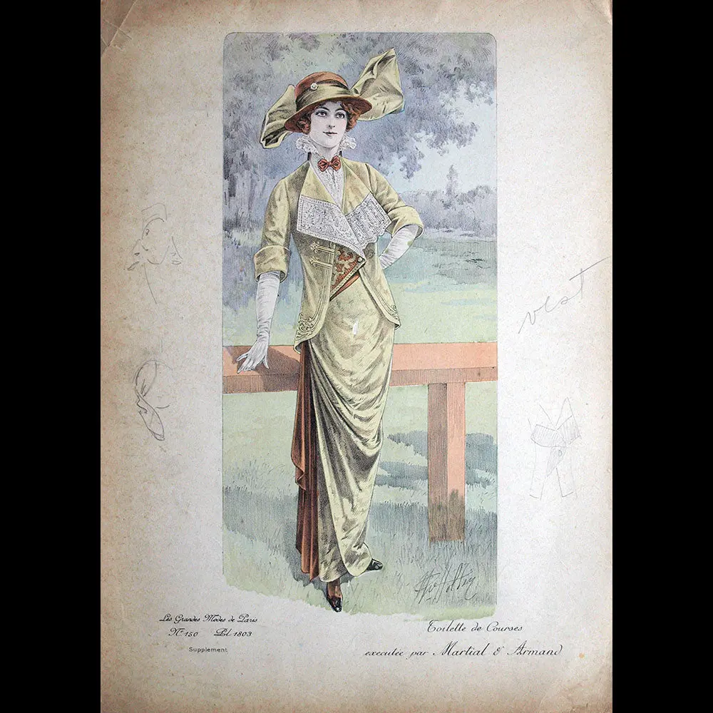 Martial Et Armand - Toilette De Courses, Gravure Des Grandes Modes De Paris (Circa 1914) 1
