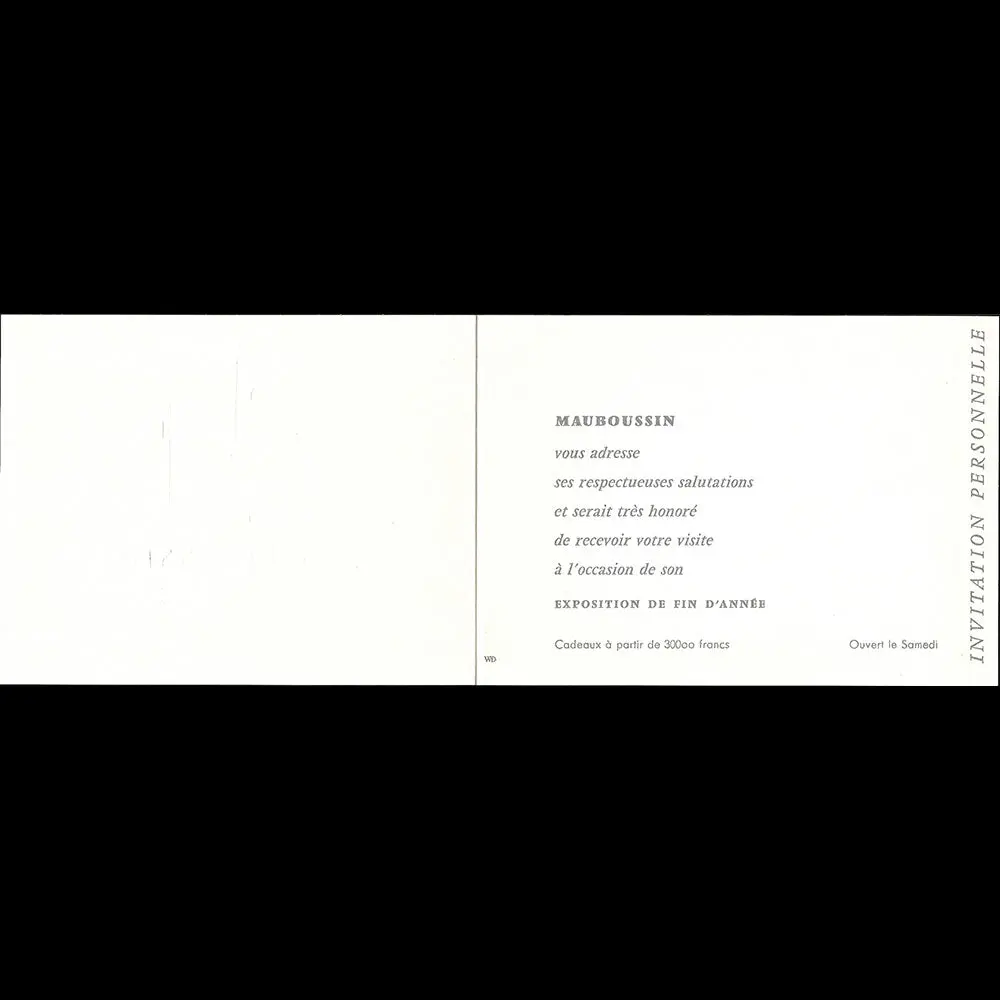 Mauboussin - Exposition De Fin D'année De La Maison De Joaillerie, 20 Place Vendôme Paris (1960S) 2