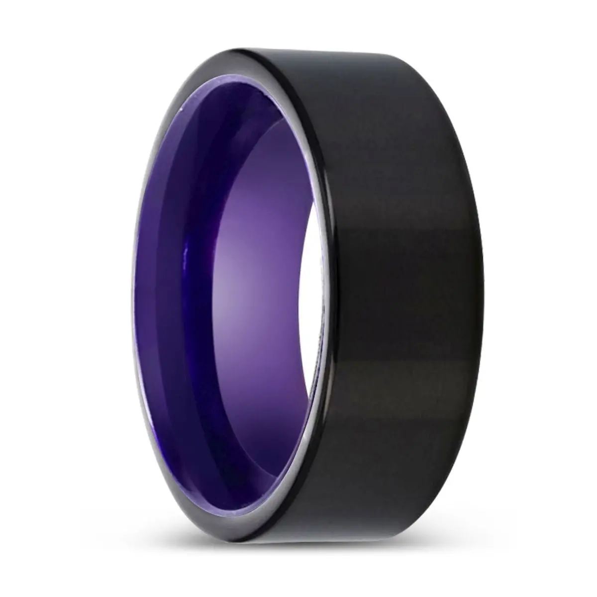 Maxwell | Purple Ring, Black Tungsten Ring, Shiny, Flat 1