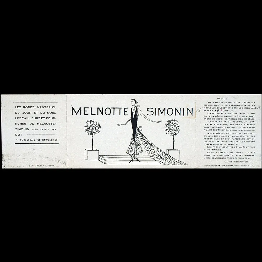 Melnotte Simonin - Invitation Illustrée Par Robert Mallet-Stevens (1924) 2