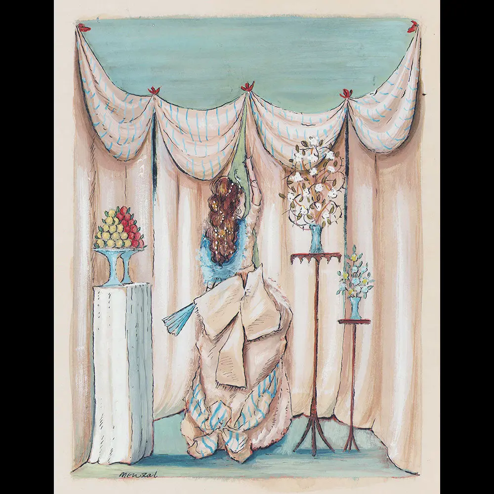 Richard De Menocal - Elégante Des Années 1870 (Circa 1940-1950S) 1