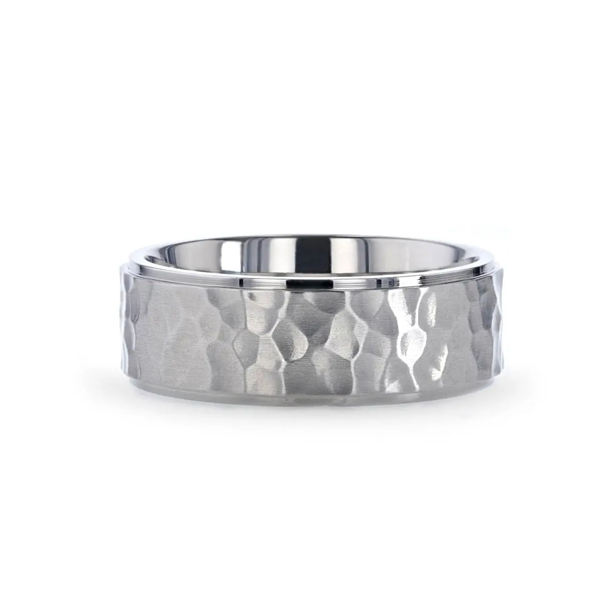 Minister | Titanium Ring Raised Hammered Finish 1