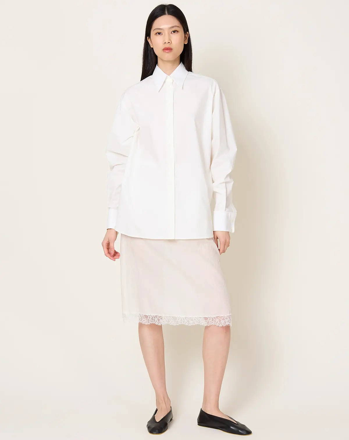 Cotton Poplin & Cotton Voile Midi Dress 1