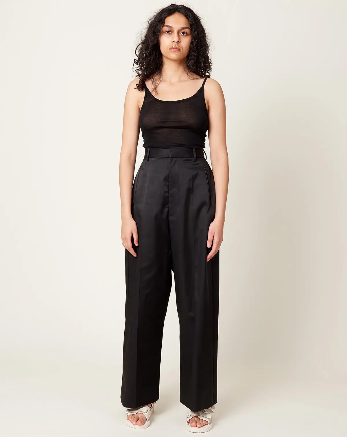 High Waisted Wide Leg Trousers In Black 1