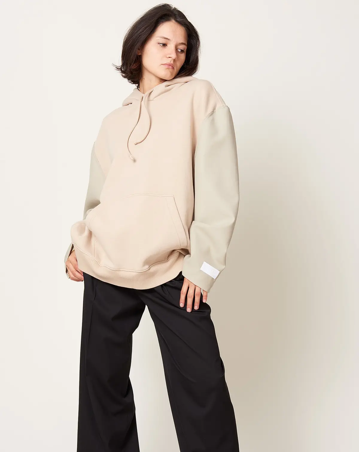 Sweatshirt With Suit Sleeves In Beige And Stone 1